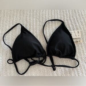 FOREVER 21 Women’s Black Triangle Stringed Bikini Top